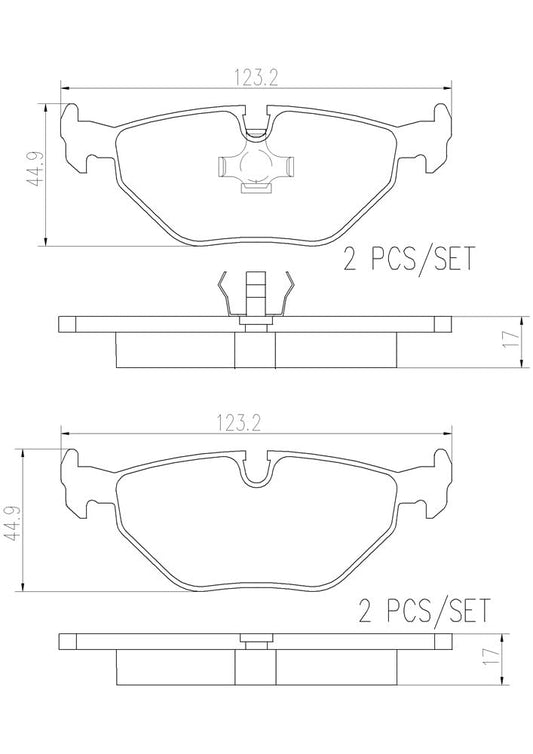 BREMBO P06013N Brembo P06013N Premium Ceramic Rear Disc Brake Pad Set BMW/WIESMANN OE# 34216761238
