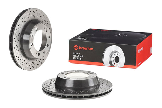 BREMBO 09.C085.11 Brembo 09.C085.11 UV Coated vented drilled Rear Brake Rotor PORSCHE OE# 99335204102